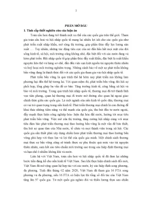 Thương mại bền vững tại Việt Nam trong hội nhập quốc tế