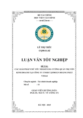 Giải pháp tăng cường quản trị vốn kinh doanh tại Hoàng 