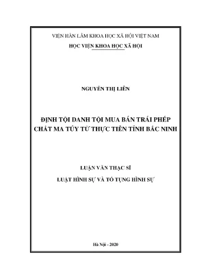 Nghiên cứu tội mua bán ma túy tại Bắc Ninh: Thực trạng
