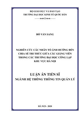 Nghiên cứu nhân tố ảnh hưởng đến chia sẻ tri thức giữa 