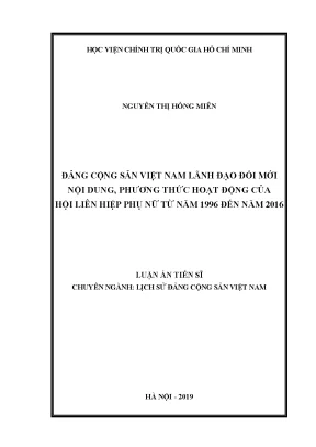 Đổi mới hoạt động của Hội Liên hiệp Phụ nữ Việt Nam 
