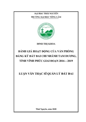 Đánh giá hoạt động văn phòng đăng ký đất đai Tam Dương,