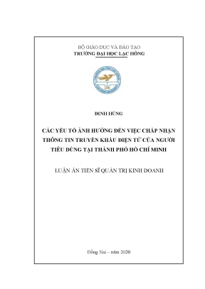 Yếu tố ảnh hưởng đến chấp nhận thông tin truyền khẩu 