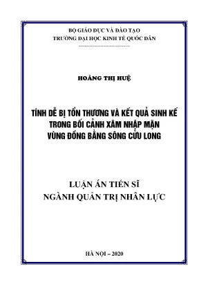 Luận án tiến sĩ: Tính dễ bị tổn thương và kết quả sinh 