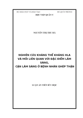 Kháng thể HLA và mối liên quan với đặc điểm lâm sàng ở 