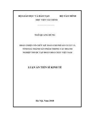 Cải tiến tổ chức kế toán chi phí và giá thành sản phẩm