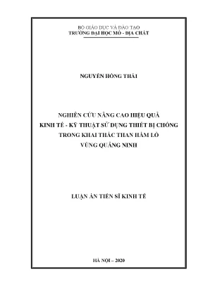 Nâng cao hiệu quả kinh tế kỹ thuật trong khai thác than 