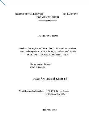 Hoàn thiện quy trình kiểm toán chương trình xây dựng
