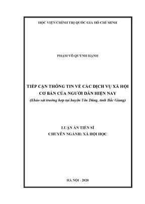 Khảo sát dịch vụ xã hội cơ bản tại huyện Yên Dũng, Bắc Giang