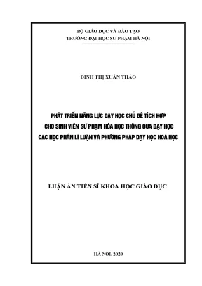 Phát triển năng lực dạy học tích hợp cho sinh viên sư 
