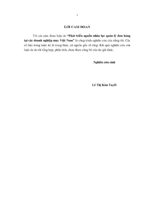 Phát triển nguồn nhân lực quản lý đơn hàng trong doanh 