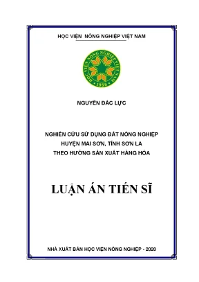 Nghiên cứu sử dụng đất nông nghiệp huyện Mai Sơn, Sơn La