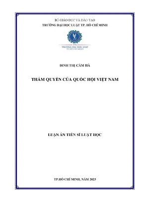 Thẩm quyền của Quốc hội Việt Nam trong Luận án Tiến sĩ