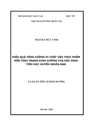Tác động của vi chất đến dinh dưỡng học sinh tiểu học 