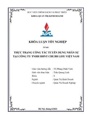 Nghiên cứu tuyển dụng nhân sự tại Chubb Life Việt Nam