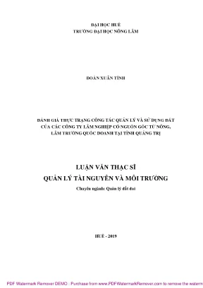 Đánh giá quản lý và sử dụng đất tại các công ty lâm