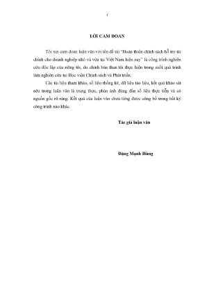 Cải thiện chính sách tài chính cho doanh nghiệp nhỏ và