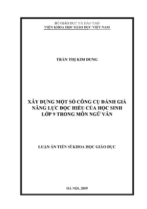 Công cụ đánh giá năng lực đọc hiểu cho học sinh lớp 9 
