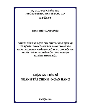 Nghiên cứu tác động chất lượng dịch vụ đến sự hài lòng 