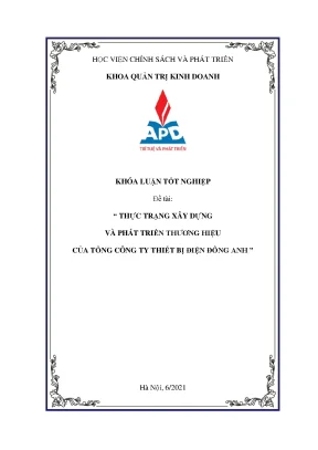 Phát triển thương hiệu tổng công ty thiết bị điện Đông