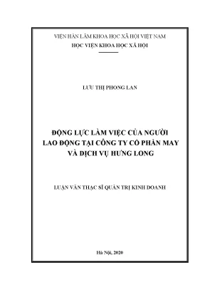 Động Lực Làm Việc Của Nhân Viên Tại Công Ty Cổ Phần May
