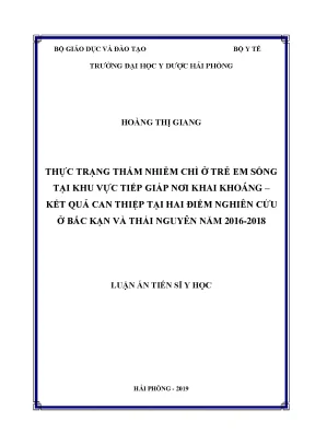Thực trạng nhiễm chì ở trẻ em khu vực khai khoáng Bắc 