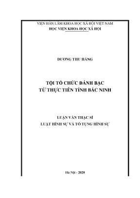 Nghiên cứu tội tổ chức đánh bạc tại Bắc Ninh