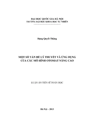Nghiên cứu lý thuyết và ứng dụng mô hình otomat nâng cao