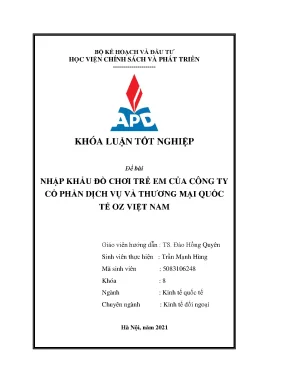 Nhập khẩu đồ chơi trẻ em tại Công ty Cổ phần Dịch vụ và 