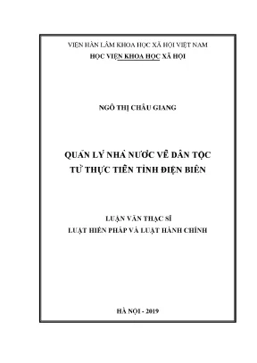 Nghiên cứu quản lý nhà nước về dân tộc tại tỉnh Điện Biên