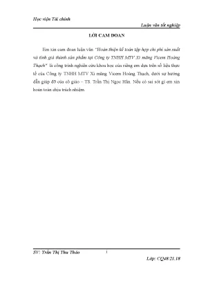 Kế toán chi phí sản xuất và giá thành sản phẩm tại Công