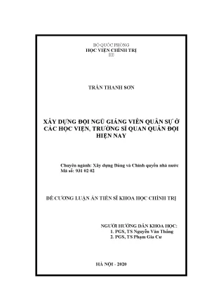 Xây dựng đội ngũ giảng viên quân sự tại các học viện sĩ 