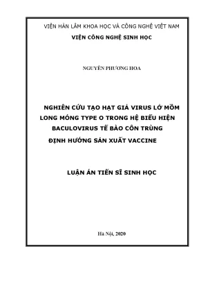 Nghiên cứu tạo hạt giả virus lở mồm long móng type O để 