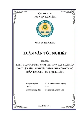 Đánh giá tài chính và giải pháp cải thiện cho Licogi 13