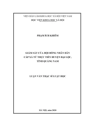 Giám sát của Hội đồng Nhân dân cấp xã tại huyện Đại Lộc,