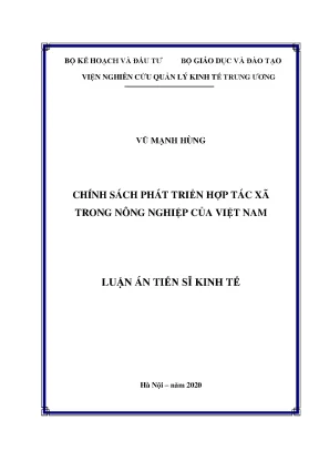 Chính sách phát triển hợp tác xã nông nghiệp tại Việt Nam