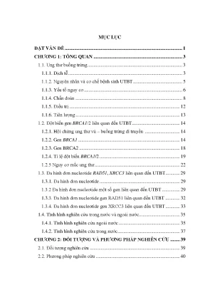 Nghiên cứu SNP và đột biến gen trong ung thư buồng trứng