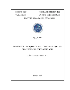 Nghiên cứu chế tạo nanocellulose cho vật liệu gia cường 
