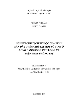 Nghiên cứu bệnh sán dây trên chó và biện pháp phòng trị 