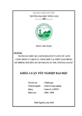 Đánh giá hiệu quả kinh doanh du lịch cộng đồng tại Nậm