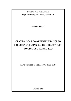 Quản lý thanh tra nội bộ tại các trường đại học Việt Nam