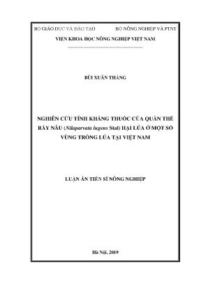 Nghiên cứu kháng thuốc của rầy nâu hại lúa tại Việt Nam