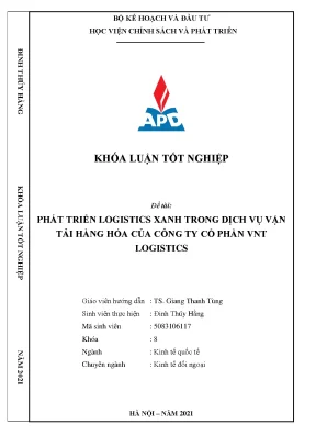 Phát triển logistics xanh trong vận tải hàng hóa tại VNT 