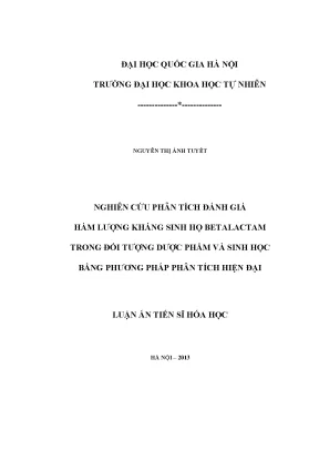 Nghiên cứu kháng sinh betalactam trong dược phẩm và sinh học