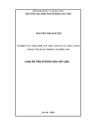 Nghiên cứu vật liệu CeO2 nano cho cảm biến ADN