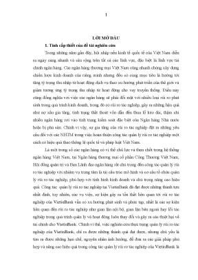 Quản lý rủi ro tác nghiệp tại ngân hàng thương mại cổ