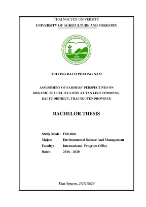 Đánh giá quan điểm của nông dân về trồng trà hữu cơ tại 