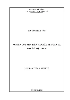 Nghiên cứu mối liên hệ giữa kế toán và thuế tại Việt Nam