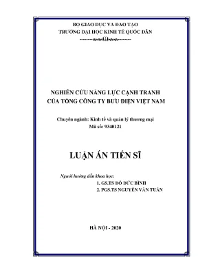 Nghiên cứu năng lực cạnh tranh của Tổng Công ty Bưu điện 