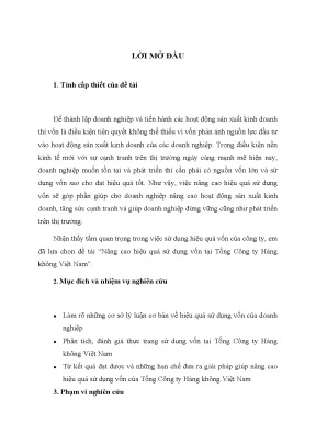 Tối ưu hóa hiệu quả sử dụng vốn tại Tổng công ty Hàng
